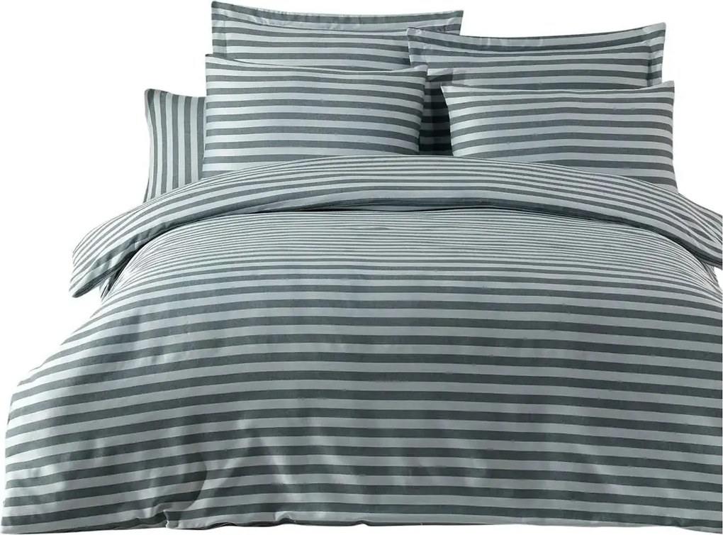 Set lenjerie pat 162ELR4138, bumbac/poliester, verde, 200x220 cm, cu c