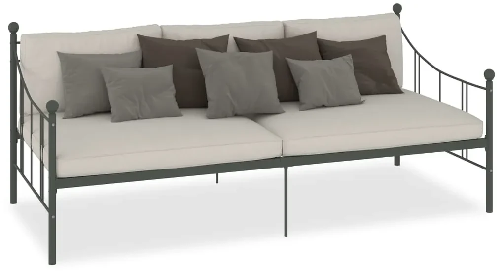 284670 vidaXL Cadru de pat, gri, 90 x 200 cm, metal