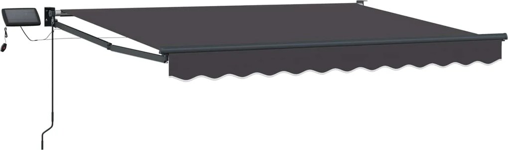 vidaXL Marchiză retractabilă manuală cu led-uri Antracit 2,5 x 2 m