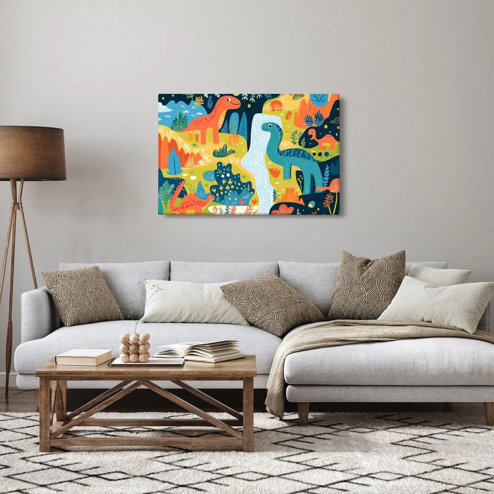 Tablou - Dinozauri veseli (90x60 cm)