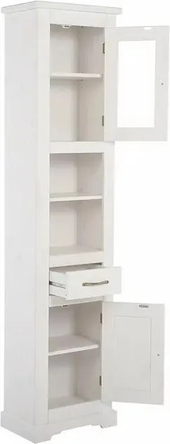 Dulap coloana pe pardoseala 45 cm cu 1 sertar si 2 usi Comad Romantic alb