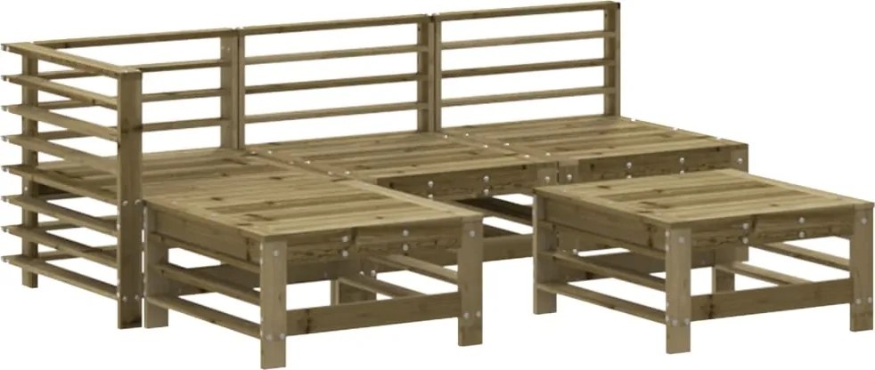 vidaXL Set mobilier relaxare pentru grădină 5 piese lemn de pin tratat