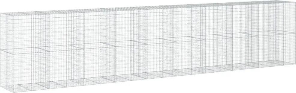 vidaXL Coș gabion cu capac, 950x100x200 cm, fier galvanizat