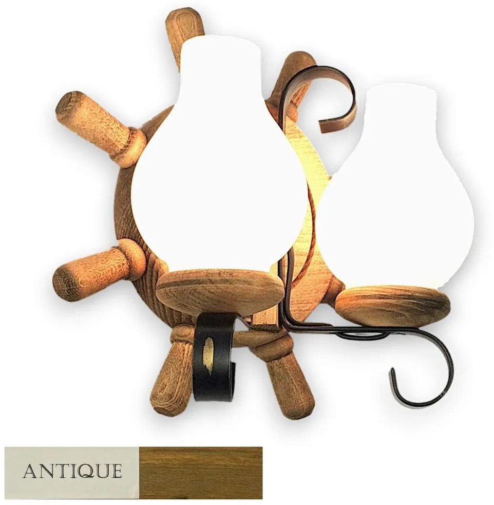 Aplica de perete rustica fabricata manual din lemn Timona WOOD-TI-AP2