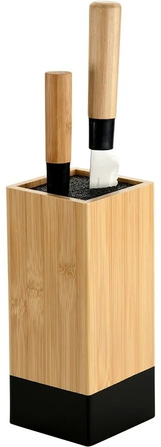 Kesper 58030 Suport pentru cuțite din bambus 10 x10 x 23 cm, negru