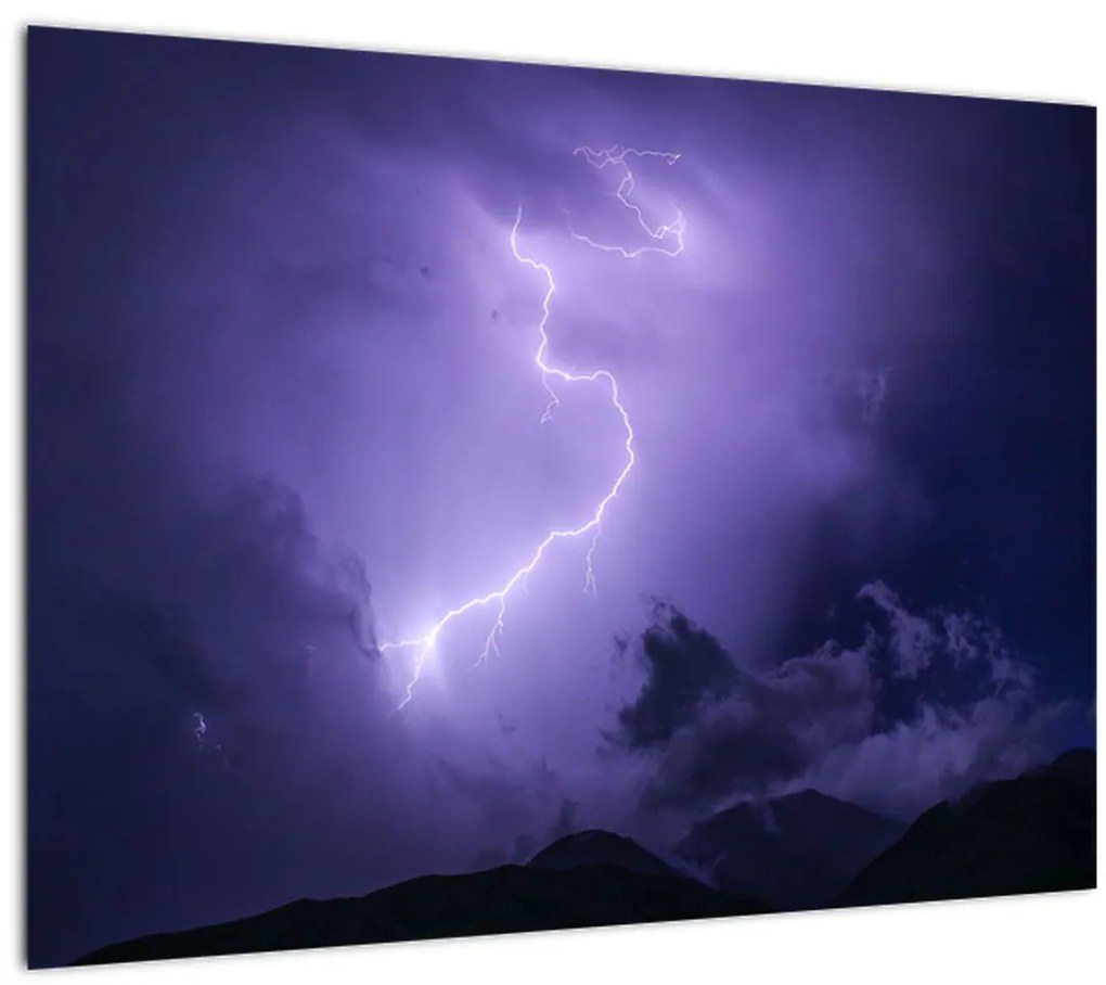 Tablou - cerul violet cu fulger (70x50 cm)
