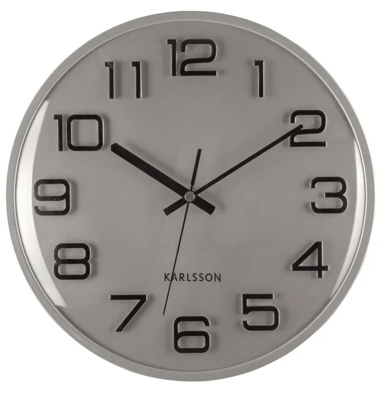 Karlsson 6022SI ceas de perete design argintiu,diametru 30 cm