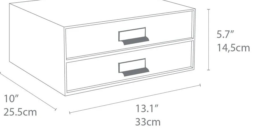 Organizator cu 2 sertare pentru documente Bigso Box of Sweden Birger, 33 x 22,5 cm, gri închis