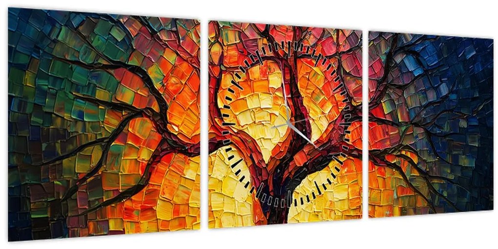 Tablou - Arborele vieții în mozaic (cu ceas) (90x30 cm)