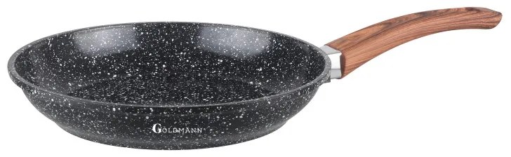 Tiga Goldmann GM-0428, 28 cm, acoperire marmorată, pentru plite cu inducție, negru
