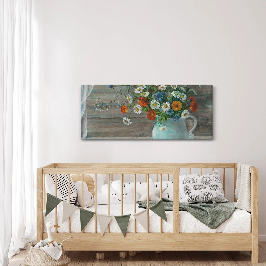 Tablou - Pictură în ulei, flori de câmp (120x50 cm)