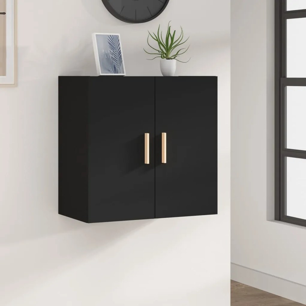 vidaXL Dulap de perete, negru, 60x30x60 cm, lemn prelucrat