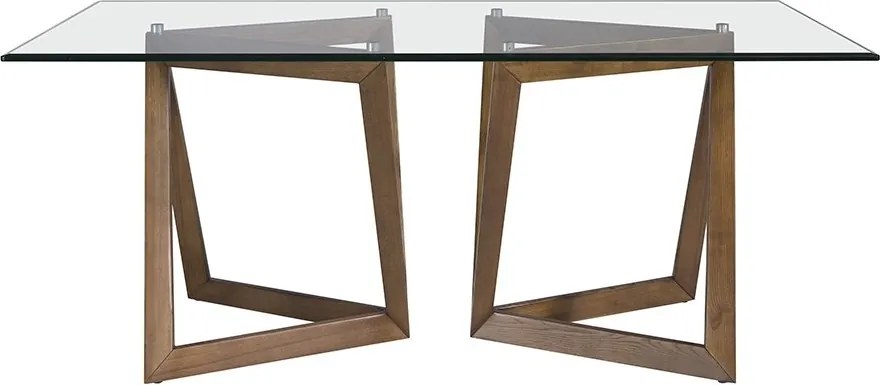 Masa de sufragerie in stil modern cu blat din sticla 180x90cm