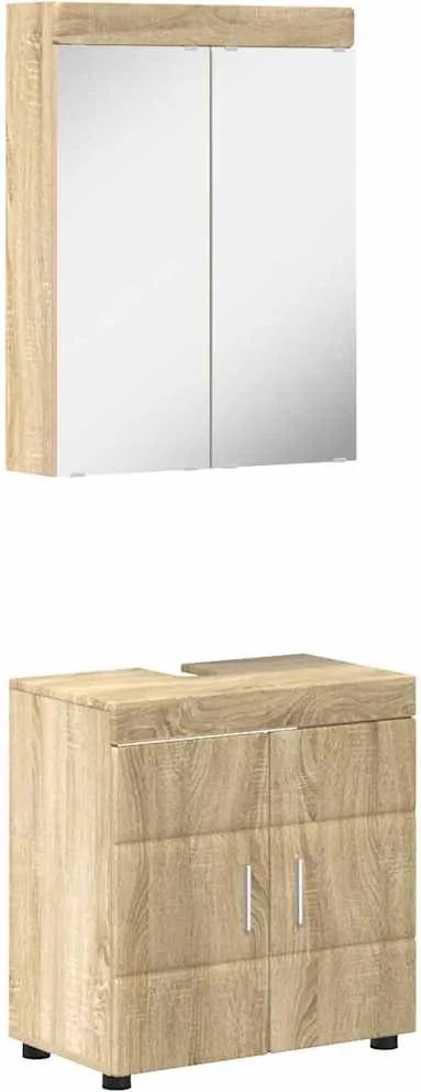 vidaXL Set de mobilier pentru baie TULUM Stejar Sonoma Lemn compozit