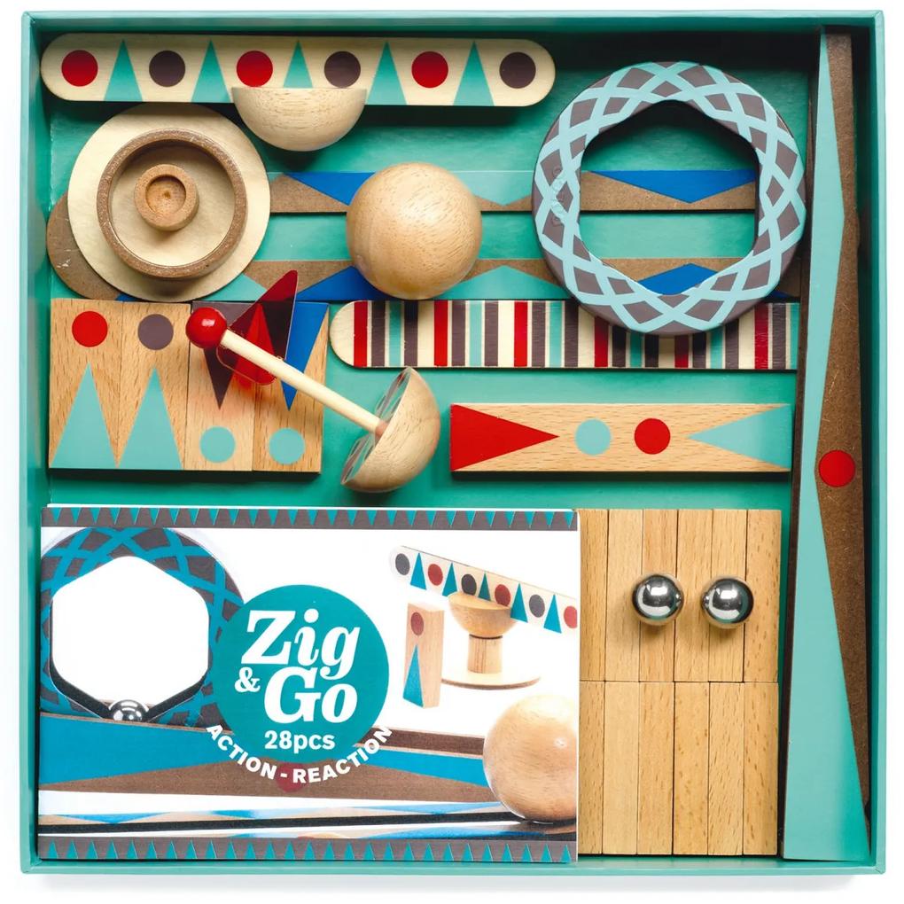 Zig & Go Djeco, set de constructie trasee, 28 piese