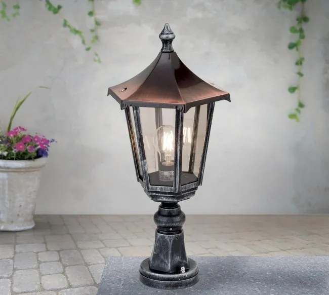 Stalp iluminat exterior stil clasic IP43 H52 Hermine AL 11K/82513/A schwarz-silber OR