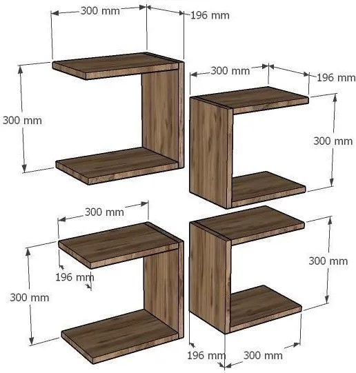 Set 4buc. rafturi Donete (stejar zafir) . 1095819