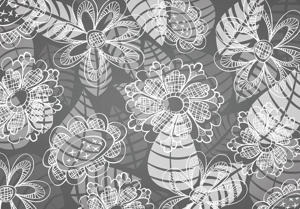 Fototapet - Flori - gri (152,5x104 cm)