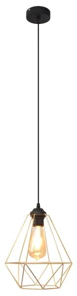 Lustră pe cablu KARO 1xE27/15W/230V auriu/negru