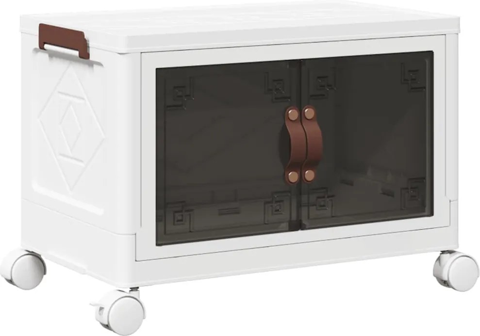 vidaXL Cutie de depozitare stivuită cu roți 28 L 48,5x29,5x33 cm