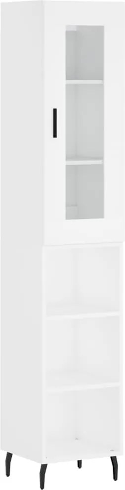 vidaXL Dulap înalt, alb, 34,5x34x180 cm, lemn prelucrat