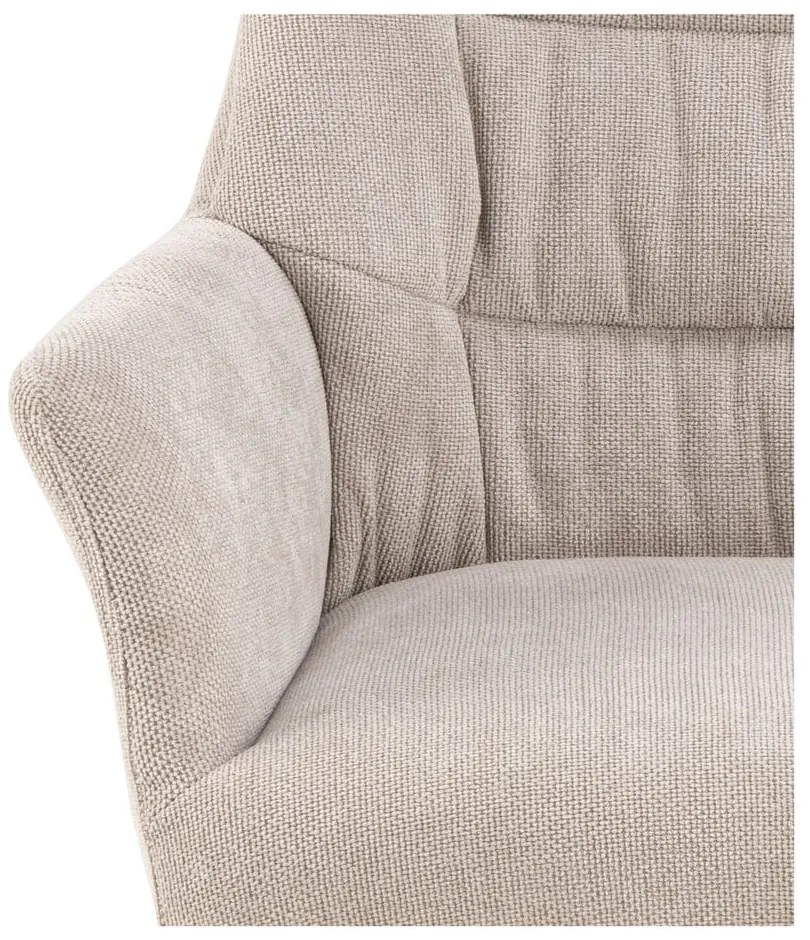 Scaun de sufragerie bej cu cotiere tapițat Alonso – Actona