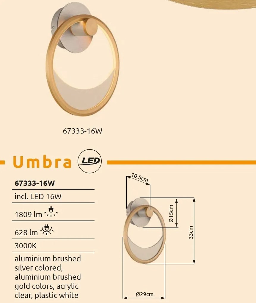 Aplica de perete LED design modern UMBRA