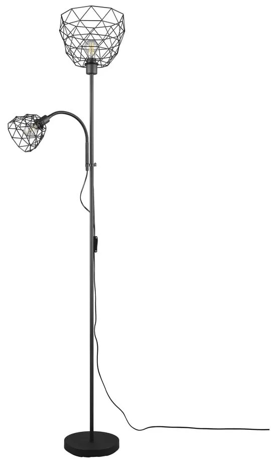 Lampadar negru cu abajur din metal (înălțime 180 cm) Haval – Trio