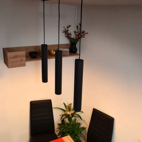 Lustră LED pe cablu TUBA 3xGU10/4,8W/230V neagră