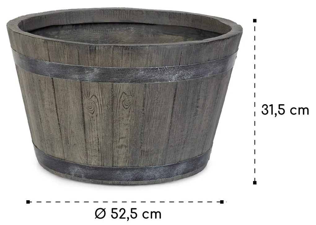 Winegrow, ghiveci, 52,5 x 31,5 cm (Ø x Î), ușor, fibreclay, gri