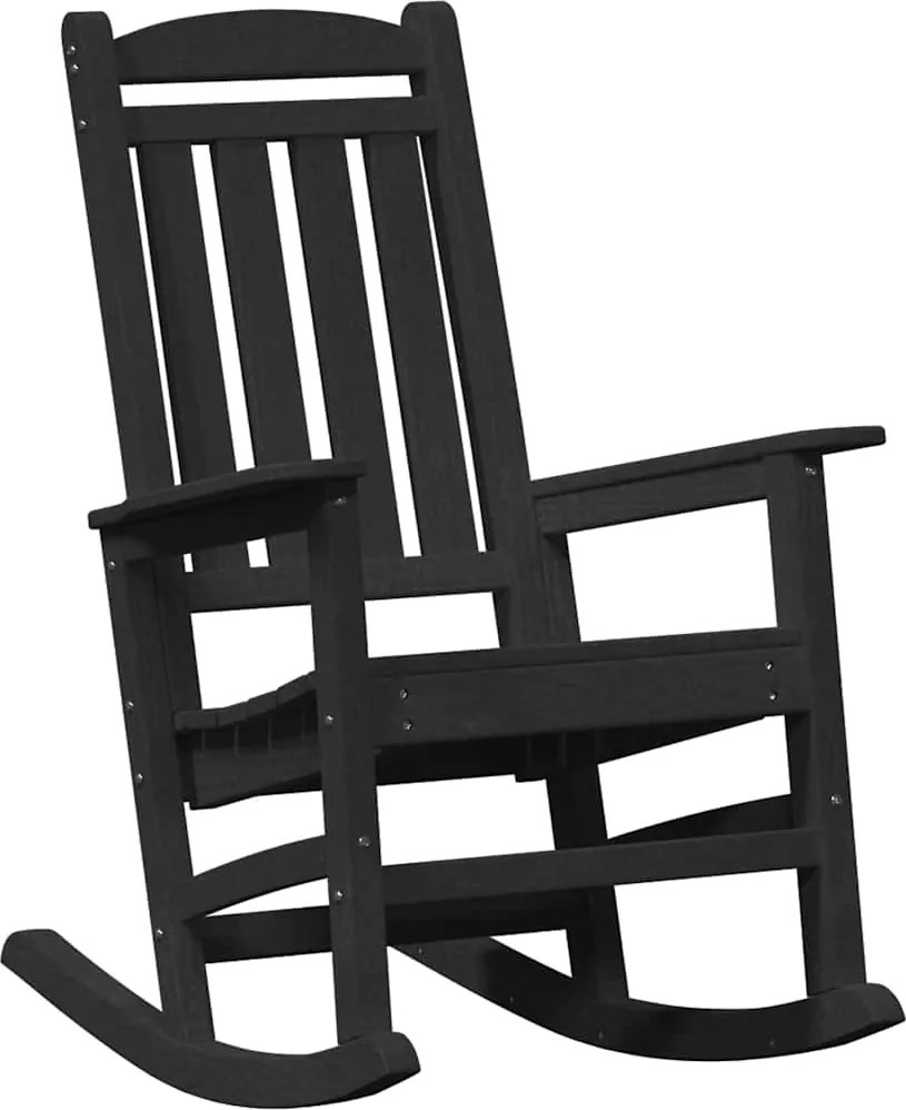 vidaXL Fotoliu de balans pentru grădină Negru 92 x 70 x 108cm HDPE