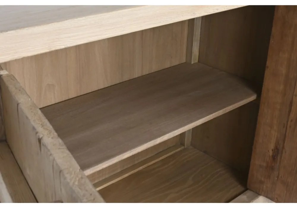 Bufet din lemn masiv reciclat, sculptat manual, Ervino