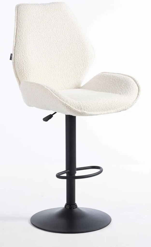 HR350W Scaun Crem din Boucle Bază Neagră