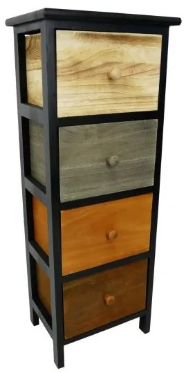 Comoda lemn, 4 sertare, 30x23x79 cm, Old Fashion