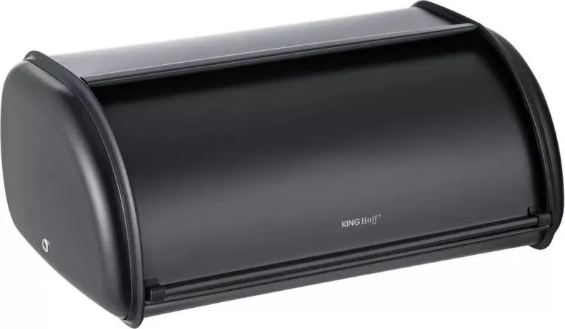La mâna a doua: Cutie pentru paine Kinghoff KH 1723, 36 cm, Stabila si durabila, Inox, Negru