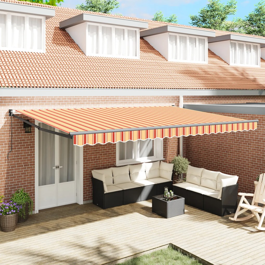 vidaXL Cortina Retractabilă Galben și portocalie 500 × 300 cm