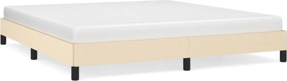 vidaXL Cadru de pat fără saltea, crem, 160x200 cm, textil