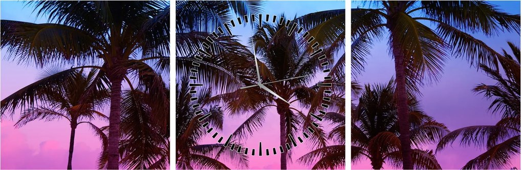 Tablou - Palmieri din Miami (cu ceas) (90x30 cm)