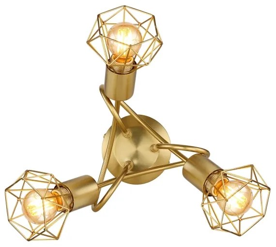 Lustră aplicată Globo 54802GB-3D XARA I 3xE14/40W/230V auriu