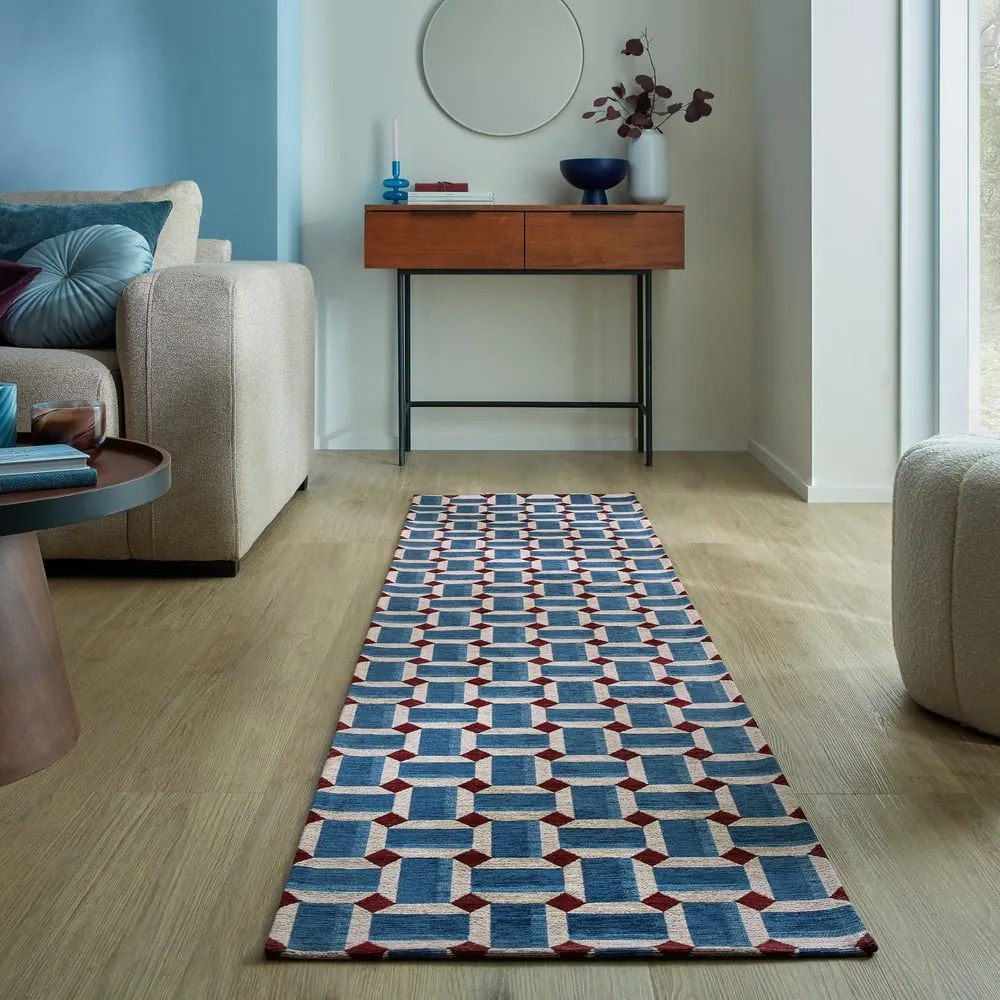 Covor tip traversă albastru 60x230 cm Lennox Geometric – Flair Rugs