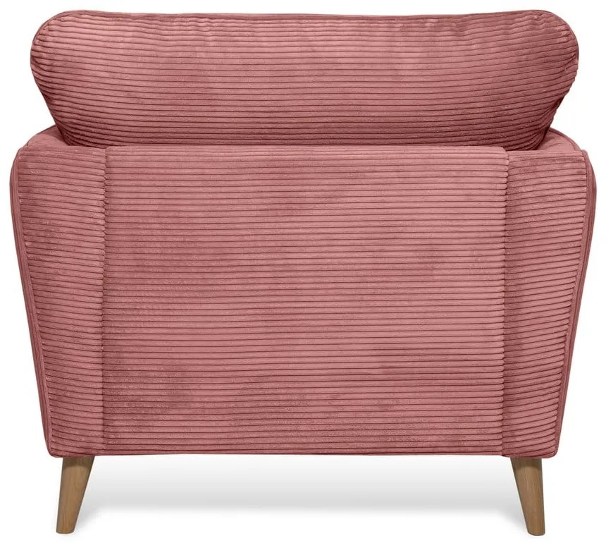 Fotoliu roz cu tapițerie din catifea reiată Paris – Scandic