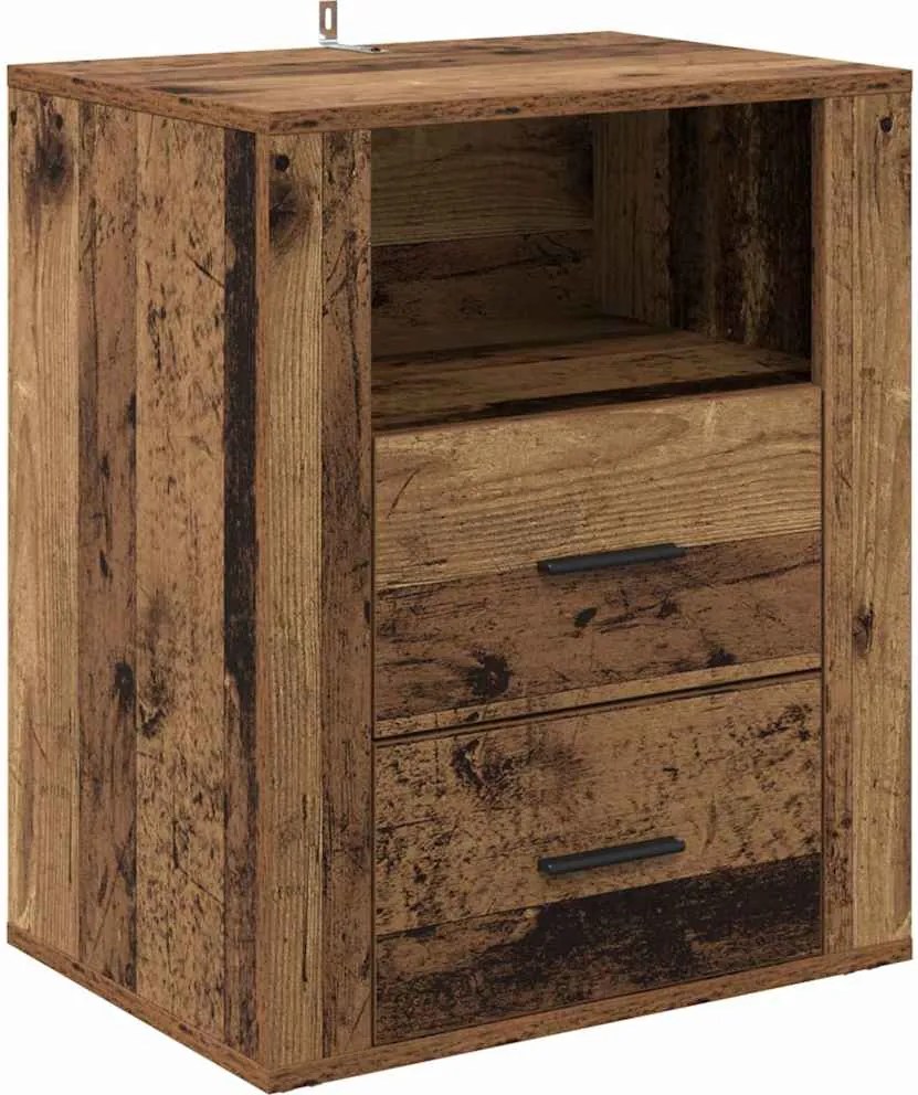 vidaXL Dulap de noapte Lemn vechi 35 x 50 x 60 cm Lemn compozit