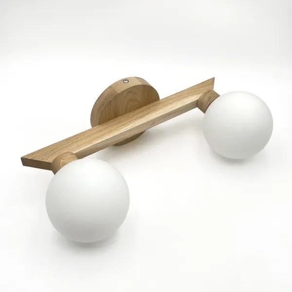 Plafonieră aplicată ANTONIO 2xG9/5W/230V stejar/alb