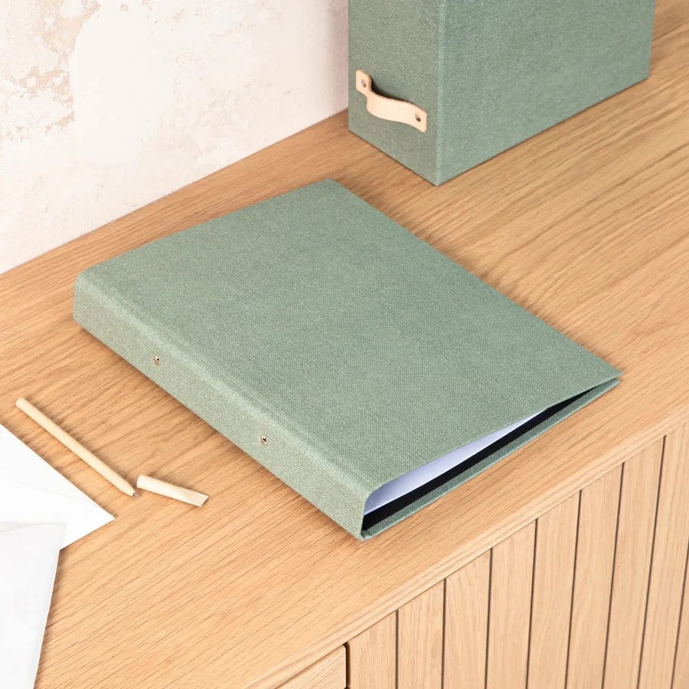 Organizator verde din carton Ringo Canvas Paper Laminate – Bigso