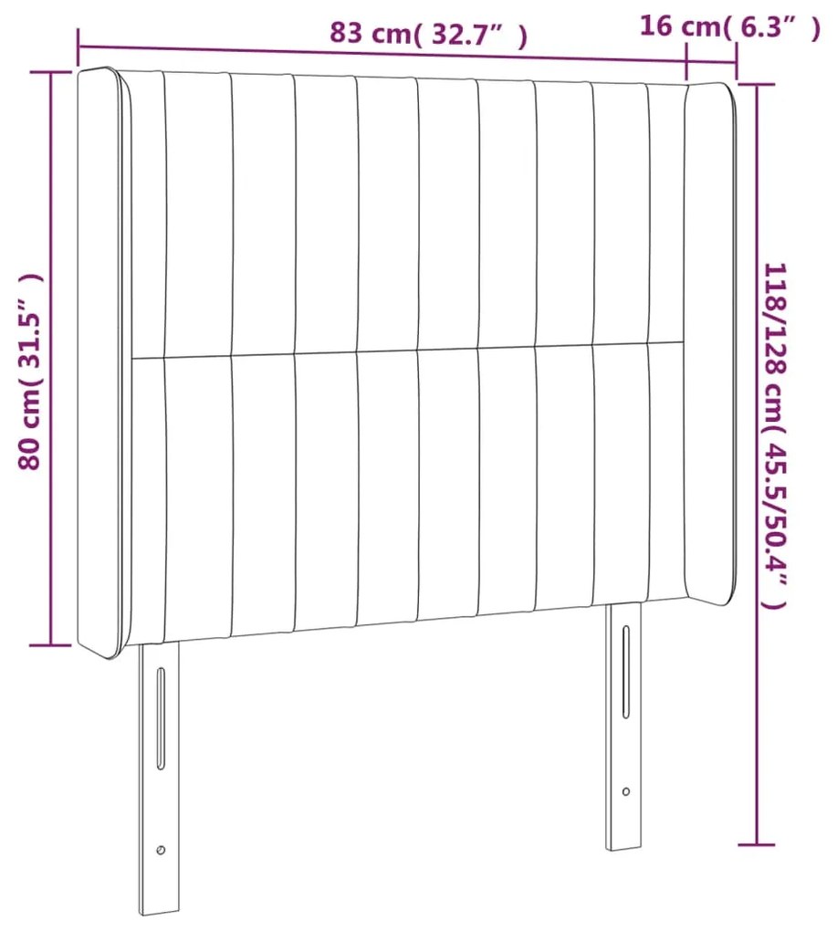 Tablie de pat cu LED, albastru inchis, 83x16x118 128cm, catifea 1, Albastru inchis, 83 x 16 x 118 128 cm