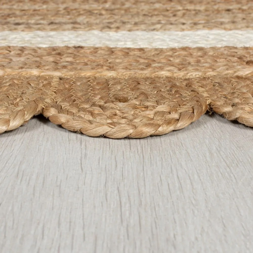 Covor tip traversă în culoare naturală/fildeș țesut manual din iută 80x230 cm Grace White – Flair Rugs