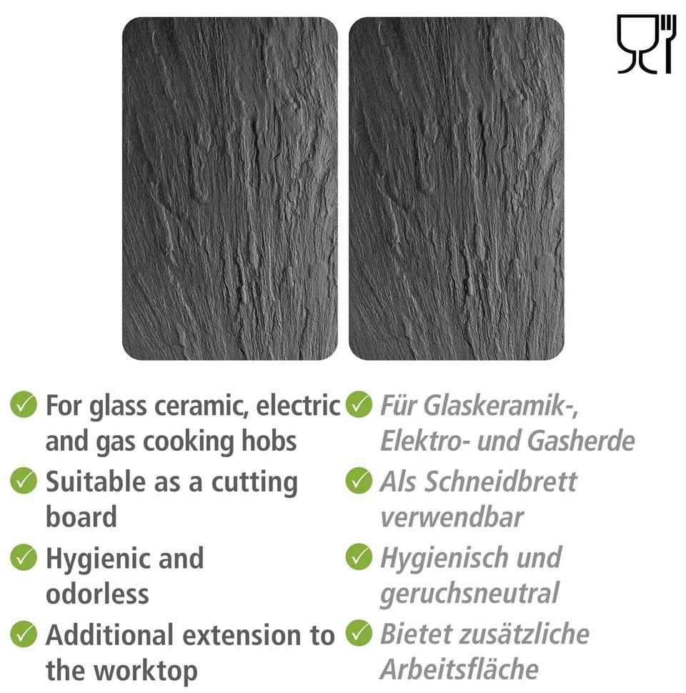 Set de 2 plăci de protecție din sticlă pentru aragaz Wenko XL State, 40 x 52 cm