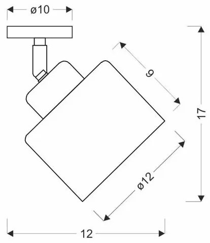 Spot WAMA 1xE27/40W/230V negru/crom mat