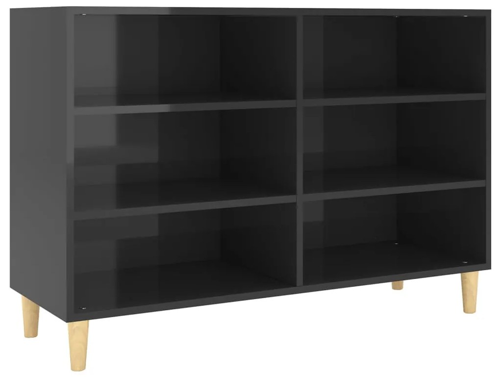 806038 vidaXL Servantă, negru extralucios, 103,5x35x70 cm, PAL