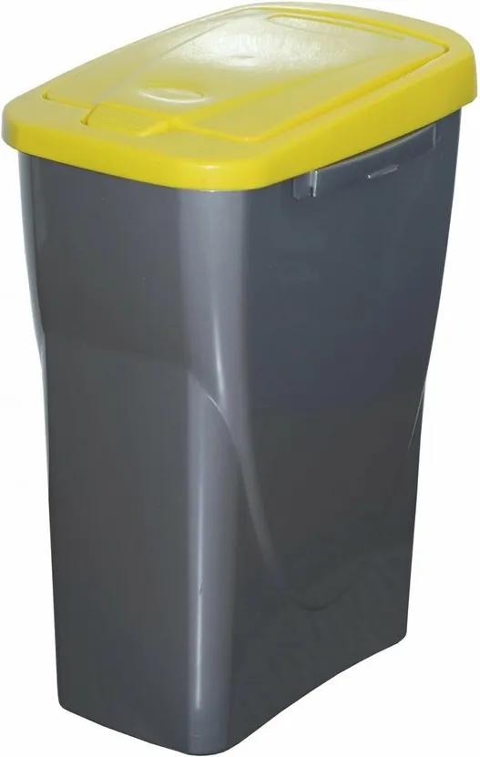 Coș pentru selectare deșeuri 61,5 x 42 x 25 cm capac galben, 40 l